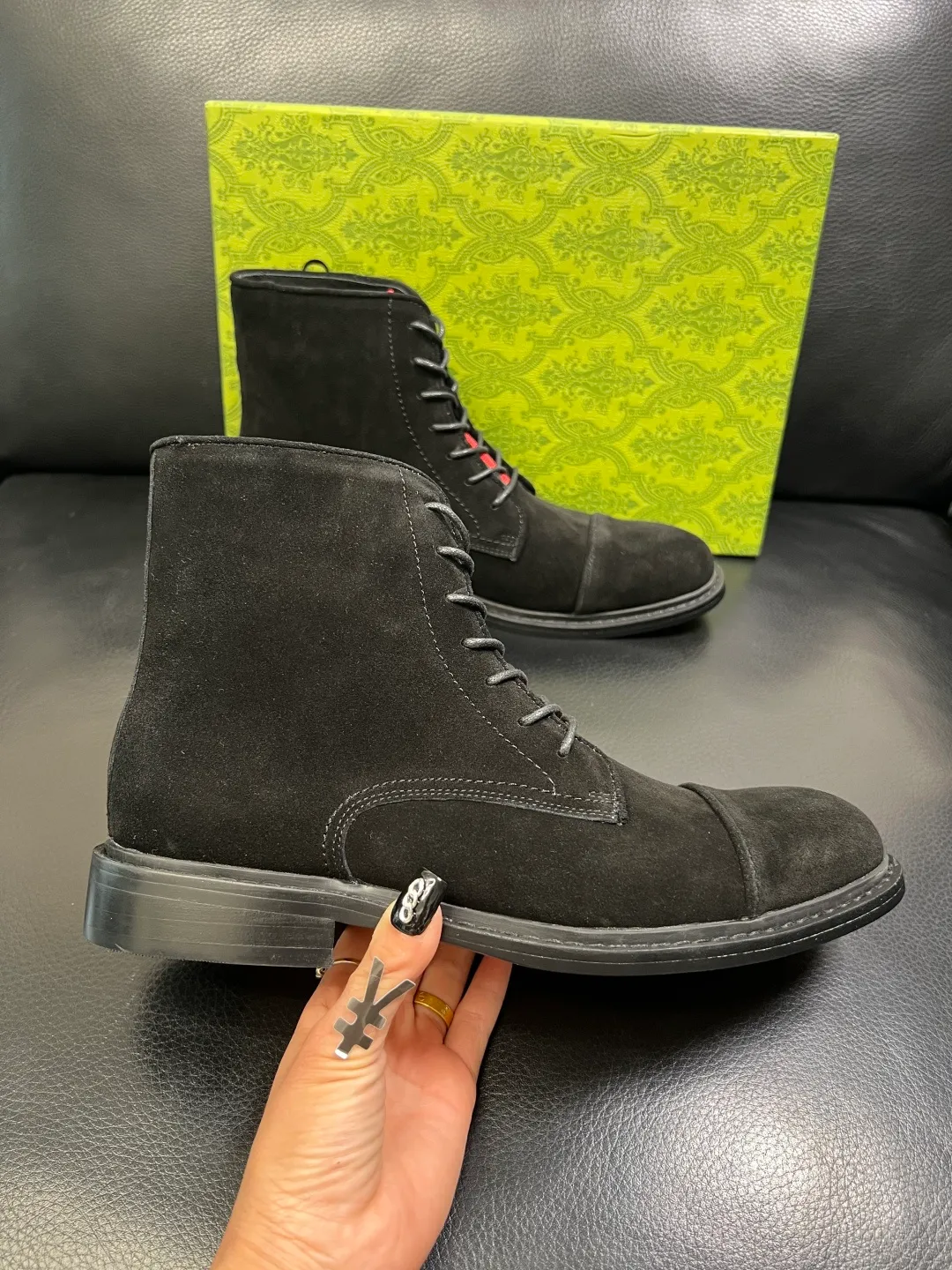 Men's shoes 💰900 Gucci High-quality top crafts Gucci Leather shoes and boots high-top series counter synchronization Original factory configuration, original cowhide imported from Italy, imported water-dyed cow lining, soles: original factory special supply original sole super comfortable, original factory and single goods High quality, welcome to compare and synchronization at the counter, code number 39-44 (customized 45)